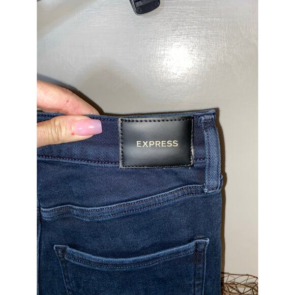 NWT $80 EXPRESS size 4S Slim Mid Rise Blue Jeans - Picture 7 of 9